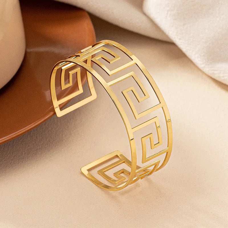 Geometric Bracelet Jewelry For Women Trend Fashion Simple Exquisite Accessories Personality Gold Color Party Gifts RG0075