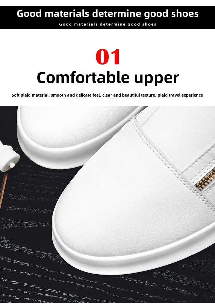 High Top Casual Shoes for Men Brand Ankle Boots Fashion White Men Skateboard Shoes Luxury Platform Sport Shoes Leather Men Boots