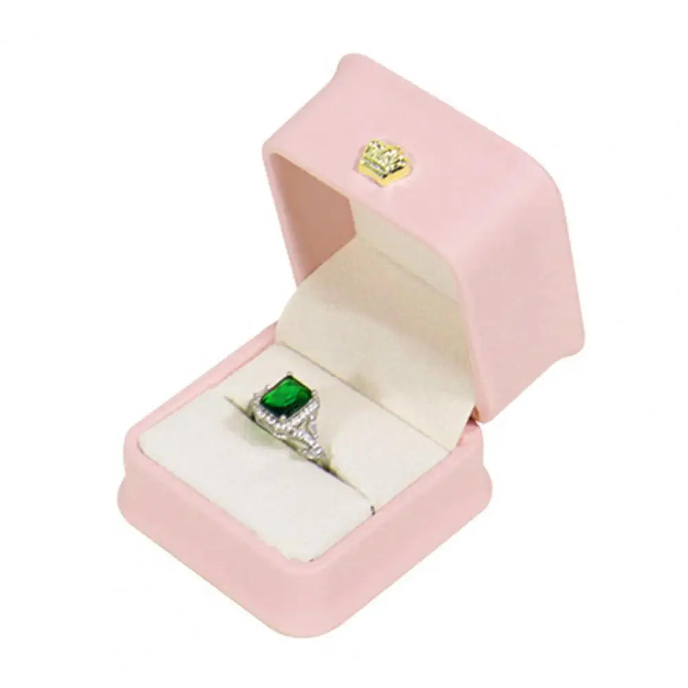 Engagement Wedding Ring Box Square Velvet Jewelry Case Display Holder Box Couple Ring Box Gift Case Ring Earring Display Storage