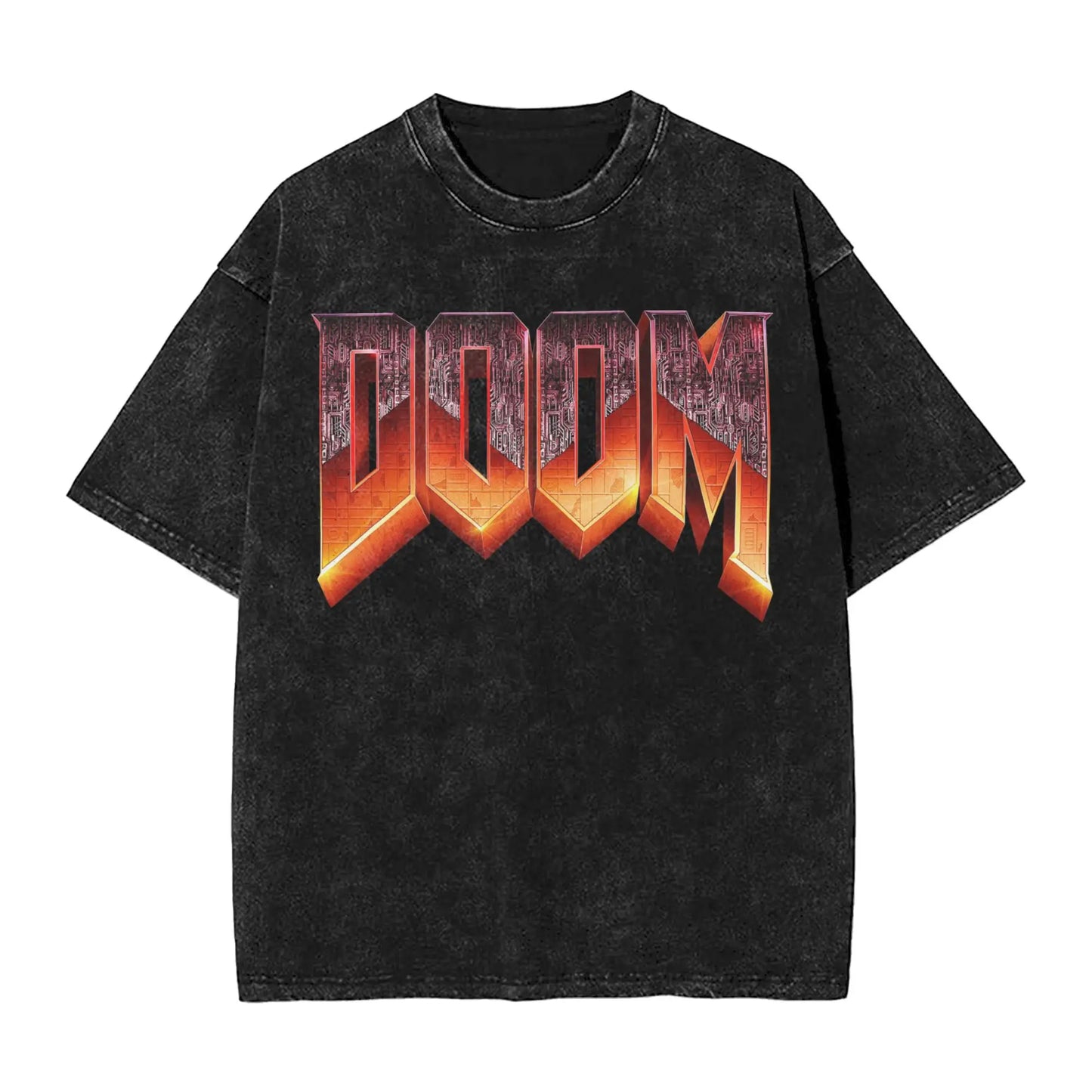 Dark Game Cartoon Fashion Series Washed Printing New Men's T-shirt Fashionable Men's Pattern T-shirt