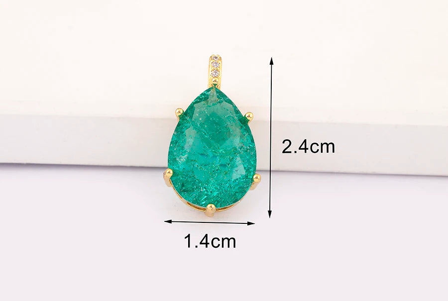 New Design Waterdrop Shape Zircon Charm Pendant DIY Necklace For Women Charm Jewelry Making Findings Supplies Accessories