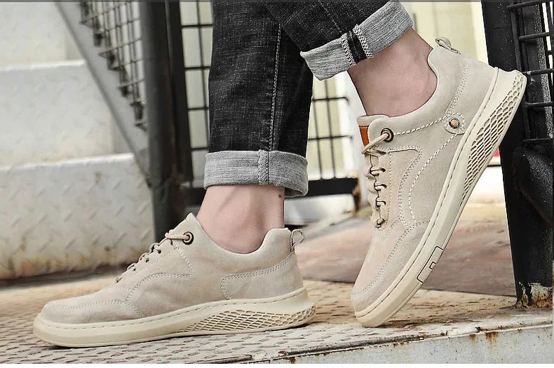 Men Sneakers Shoes Men Shoes fashion Genuine Leather Loafers Breathable Autumn lace up comfortable Mesh Casual Shoes Outdoor