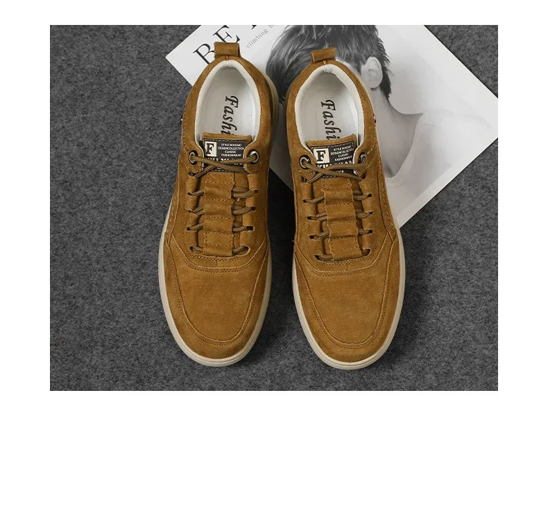 Men Sneakers Shoes Men Shoes fashion Genuine Leather Loafers Breathable Autumn lace up comfortable Mesh Casual Shoes Outdoor