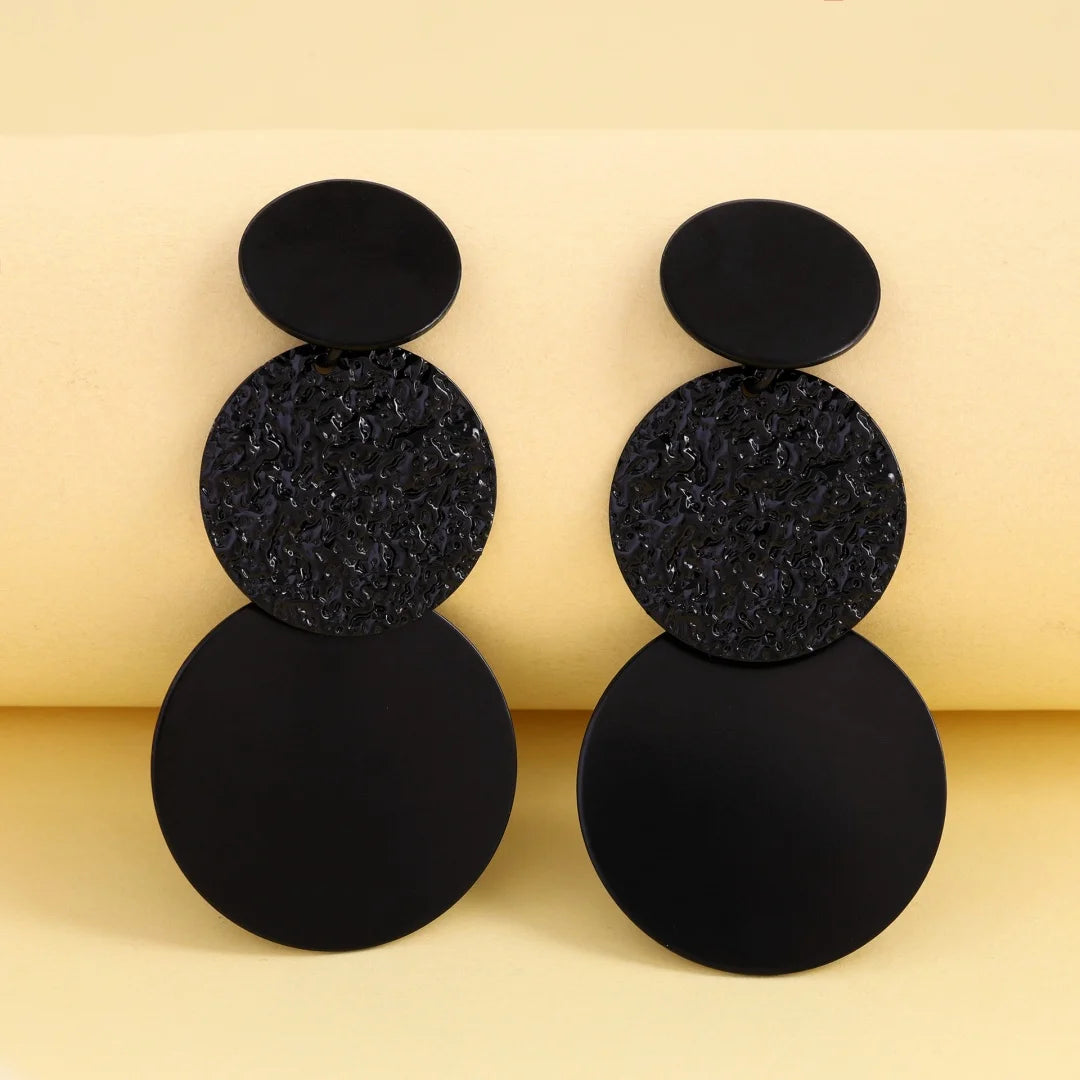 Tassel Disc Pattern Earrings, Symmetrical Pendant Earrings for Women, Creative, Individual and Geometric Temperament