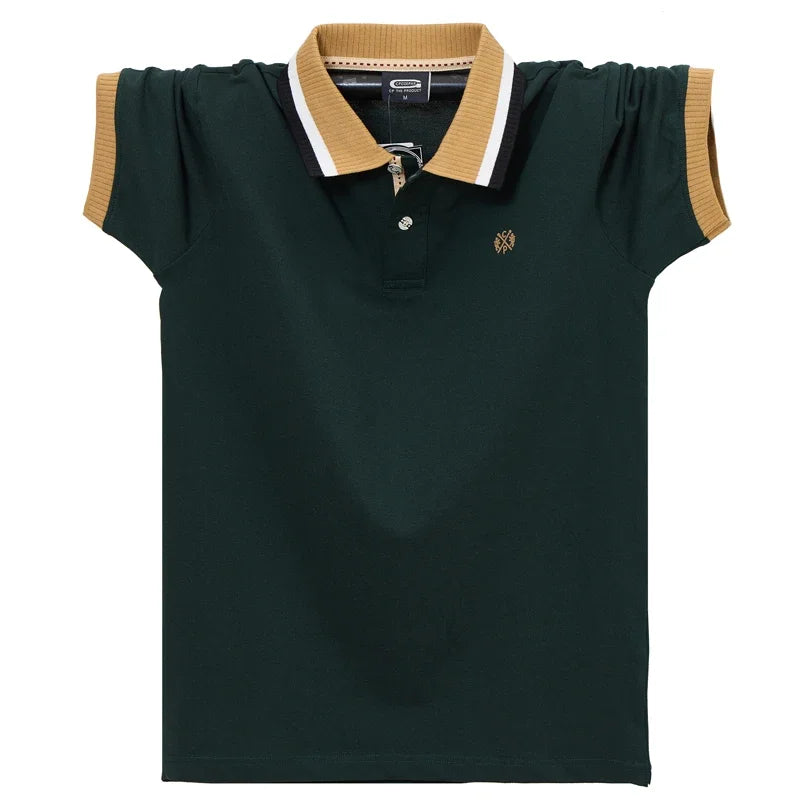 Men's Short-sleeved Tops Summer Casual Polo Shirt Lapel Solid Colour Business Men's Breathable Popular T-shirt Clothing