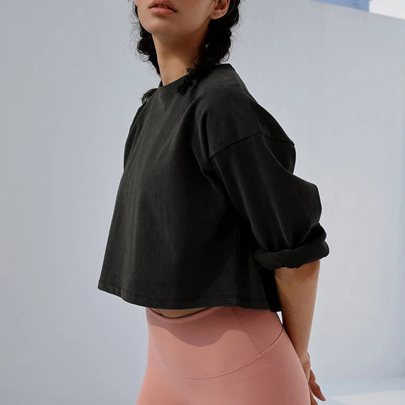 Y2K Outdoor Dance Sports Short sleeved Yoga Dress Women's Leisure Versatile Fitness Top Loose Sports T-shirt