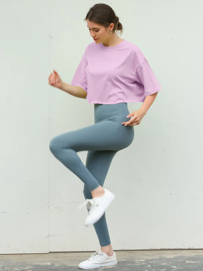 Y2K Outdoor Dance Sports Short sleeved Yoga Dress Women's Leisure Versatile Fitness Top Loose Sports T-shirt