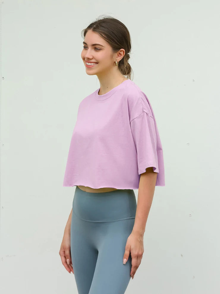 Y2K Outdoor Dance Sports Short sleeved Yoga Dress Women's Leisure Versatile Fitness Top Loose Sports T-shirt