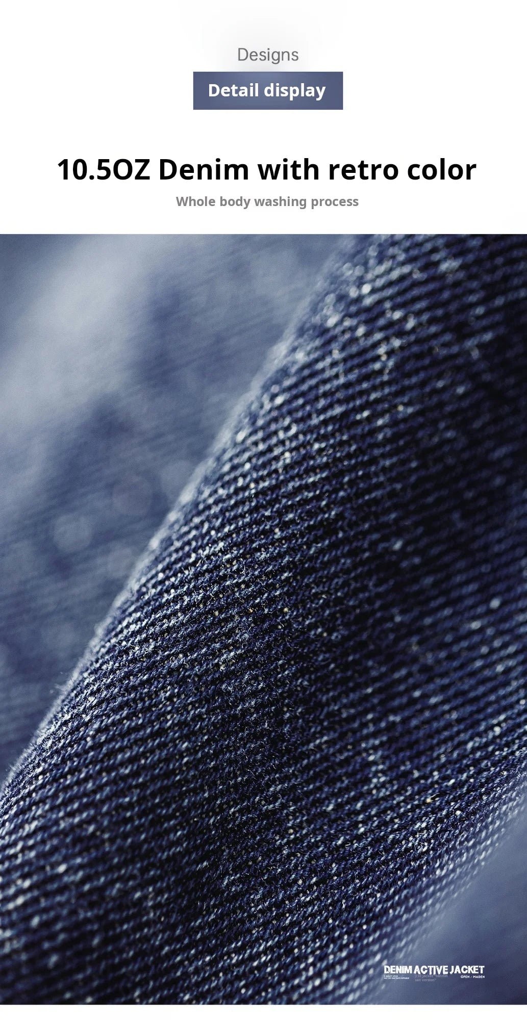 Maden Men's Retro J130 10.5oz Denim Jacket Heavyweight Washed Hooded Jacket Regular Fit Zip Workwear Coat with Pockets for Fall