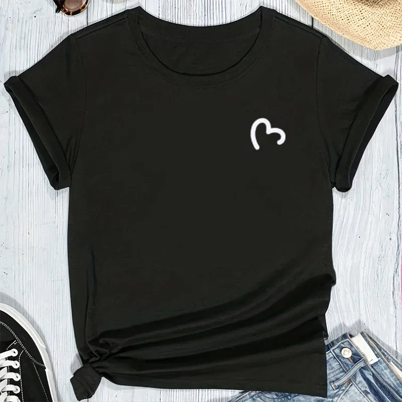 Fashion Summer Women T-shirt Harajuku Funny White Short Sleeve T Shirt Female Casual Unisex Round NeckStreetwear Y2k Clothes Top