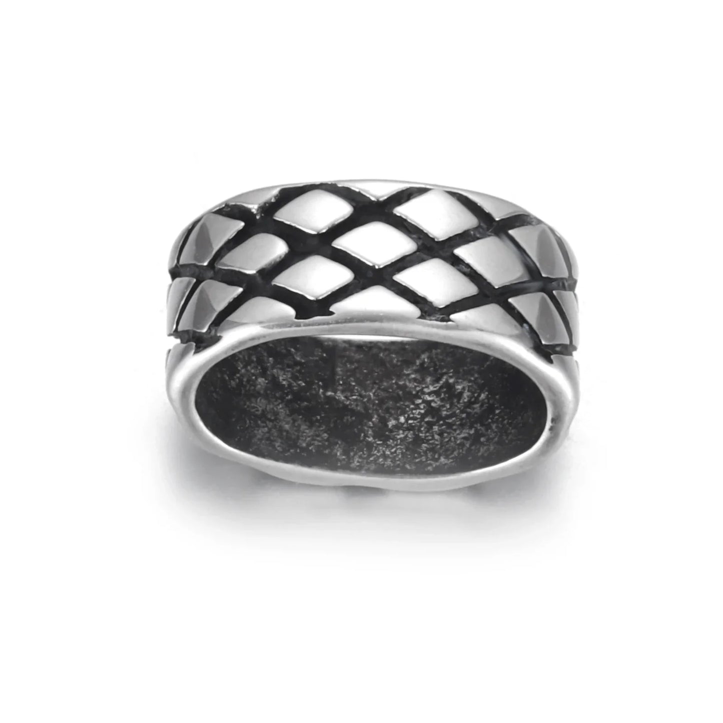 Stainless Steel Slider Beads Grid Patterned Hole 10*5mm for Leather Bracelet Making Jewelry DIY Slide Charms Accessories