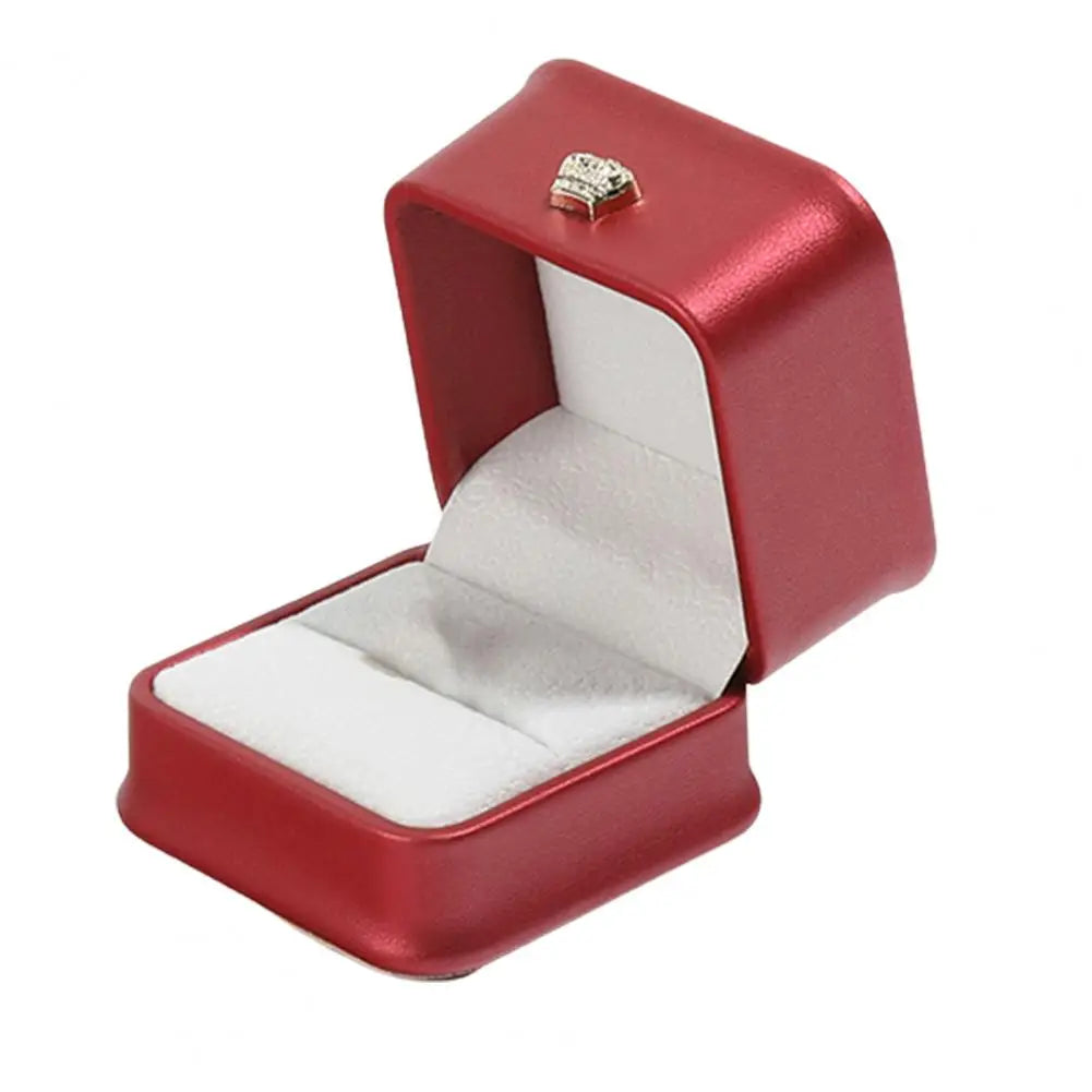 Engagement Wedding Ring Box Square Velvet Jewelry Case Display Holder Box Couple Ring Box Gift Case Ring Earring Display Storage
