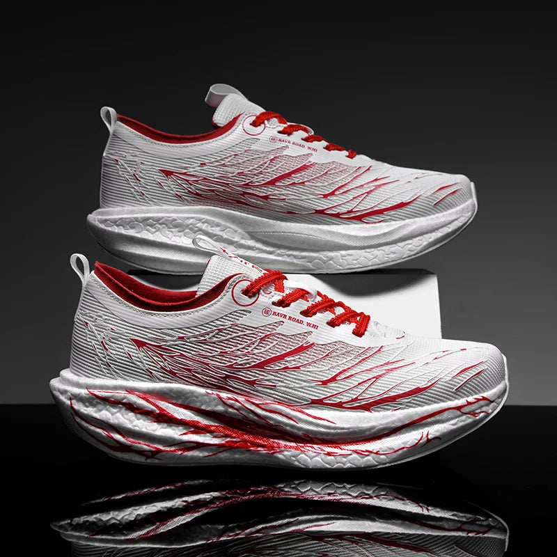 Men Sports Running Shoes Casual Marathon Carbon Plate Breathable Lightweight Women's Fluorescence Athletic Nonskid Sneakers