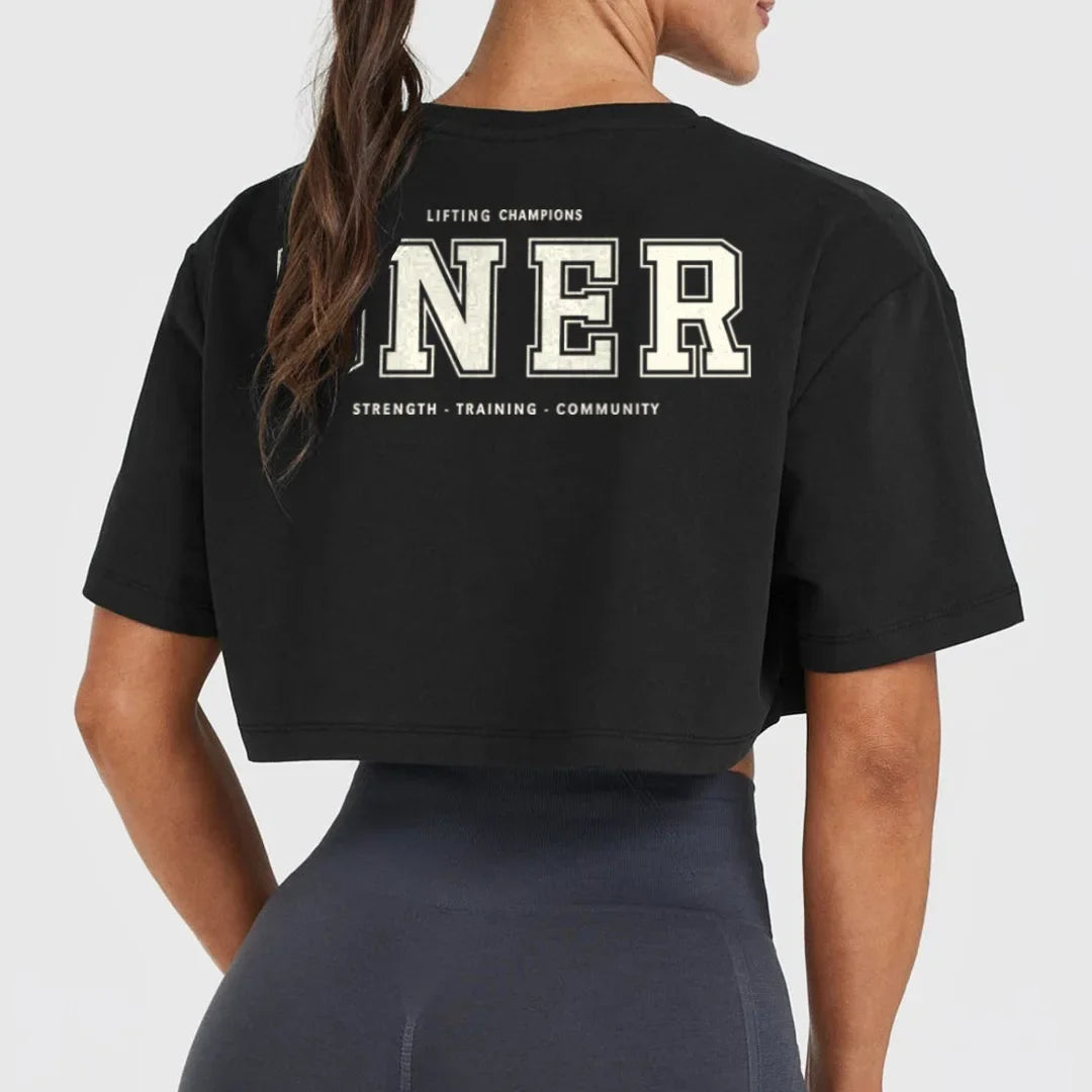 Pure Cotton Breathable American Style Sporty Short Sleeve round Neck T-Shirt Summer Casual Loose Soft Trendy Brand Women's Top