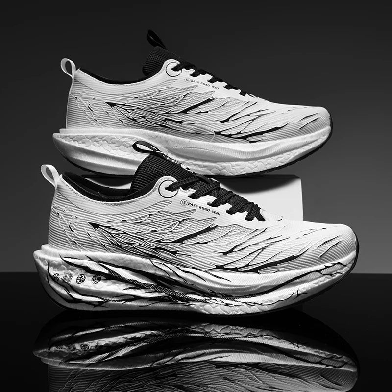 Men Sports Running Shoes Casual Marathon Carbon Plate Breathable Lightweight Women's Fluorescence Athletic Nonskid Sneakers