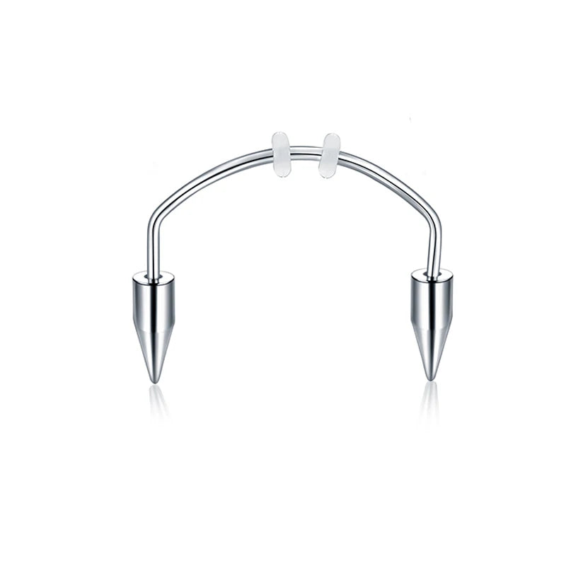 WKOUD 2 Pcs  Piercing Tiger Teeth Vampire  Stainless Steel Smile Lip Nail Jewelry Fangs Dracula Septum 3 Style