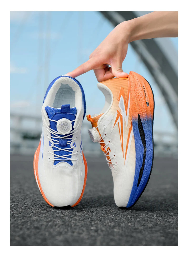 Marathon Sneakers Men's Sports Shoes Women Flat Wear Resistant Sneakers Mesh Breathable Platform Soft Race Running Shoes for Man