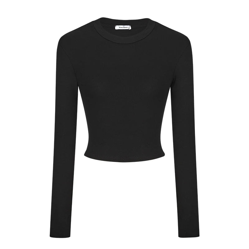 Women Casual Long Sleeve T-Shirts Spring Autumn Solid Slim Fit Pullovers Tees Shirts Female Streetwear Base Tees Tops Casual