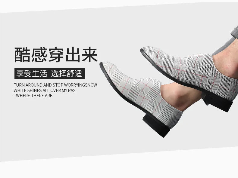 Luxury Men Dress Shoes Leather Shoes Designer Striped Patten Men Formal Shoes Italian Oxfords Pointed Toe Wedding Shoe Barber