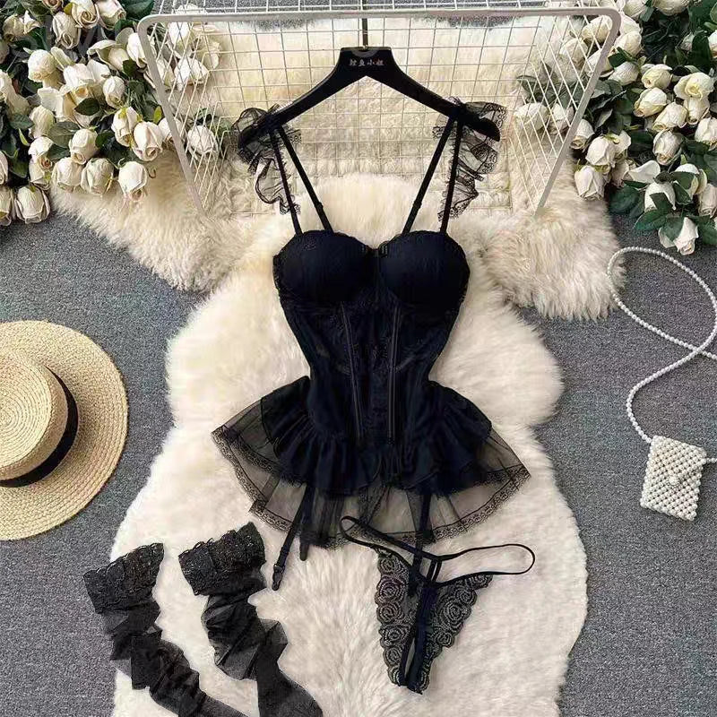 Cute Gray Rabbit Ear Hood Top Sexy Backless Slim Fit Bodysuit Zip Sleeveless Women Sexy Erotic Lingerie Bunny Cosplay Playsuit