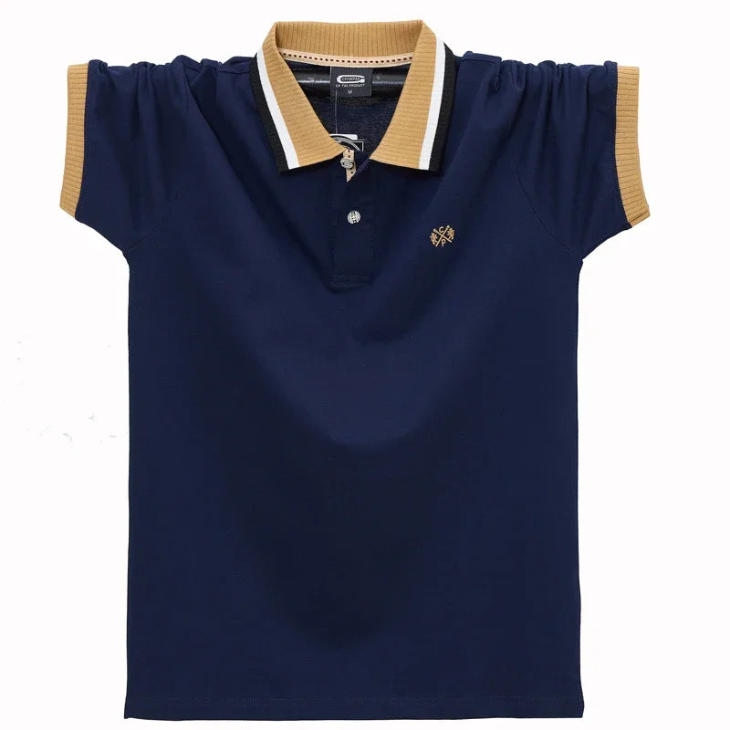 Men's Short-sleeved Tops Summer Casual Polo Shirt Lapel Solid Colour Business Men's Breathable Popular T-shirt Clothing