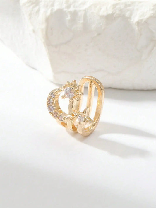 1 Pc Women's Fashion Moon-Shaped Non-Perforated Nose Clip - Festival Accessory