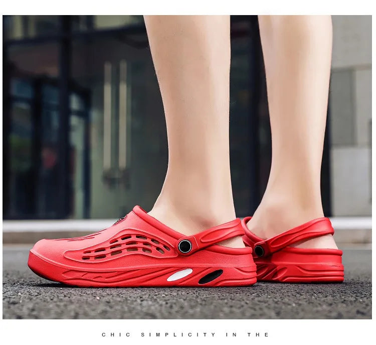 Eyriphy Summer Men Sandals Outdoor Clogs Casual Garden Shoes With Arch Support Kitchen Fishing Non-Slips Shoes Hole EVA Slides