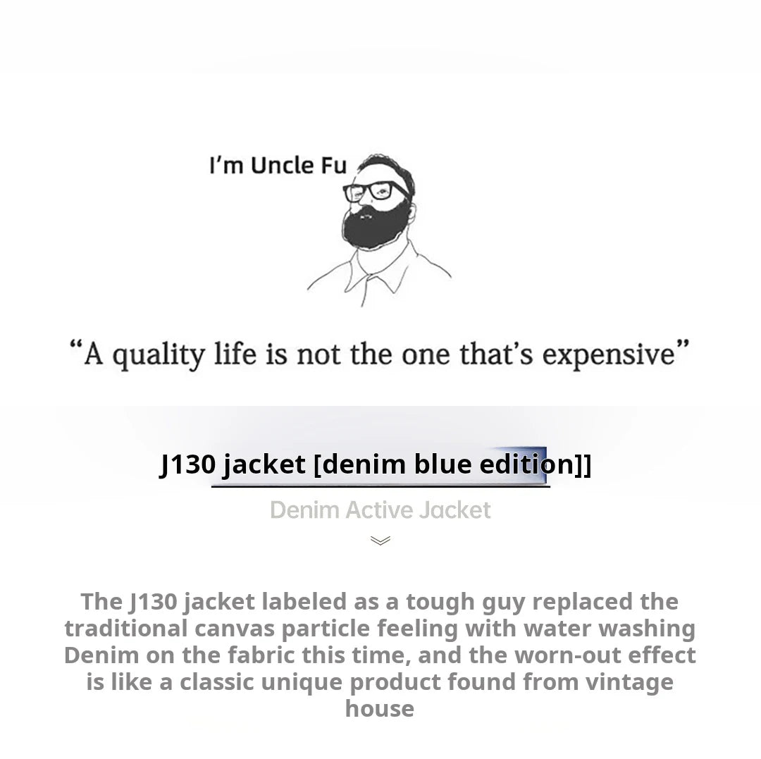 Maden Men's Retro J130 10.5oz Denim Jacket Heavyweight Washed Hooded Jacket Regular Fit Zip Workwear Coat with Pockets for Fall