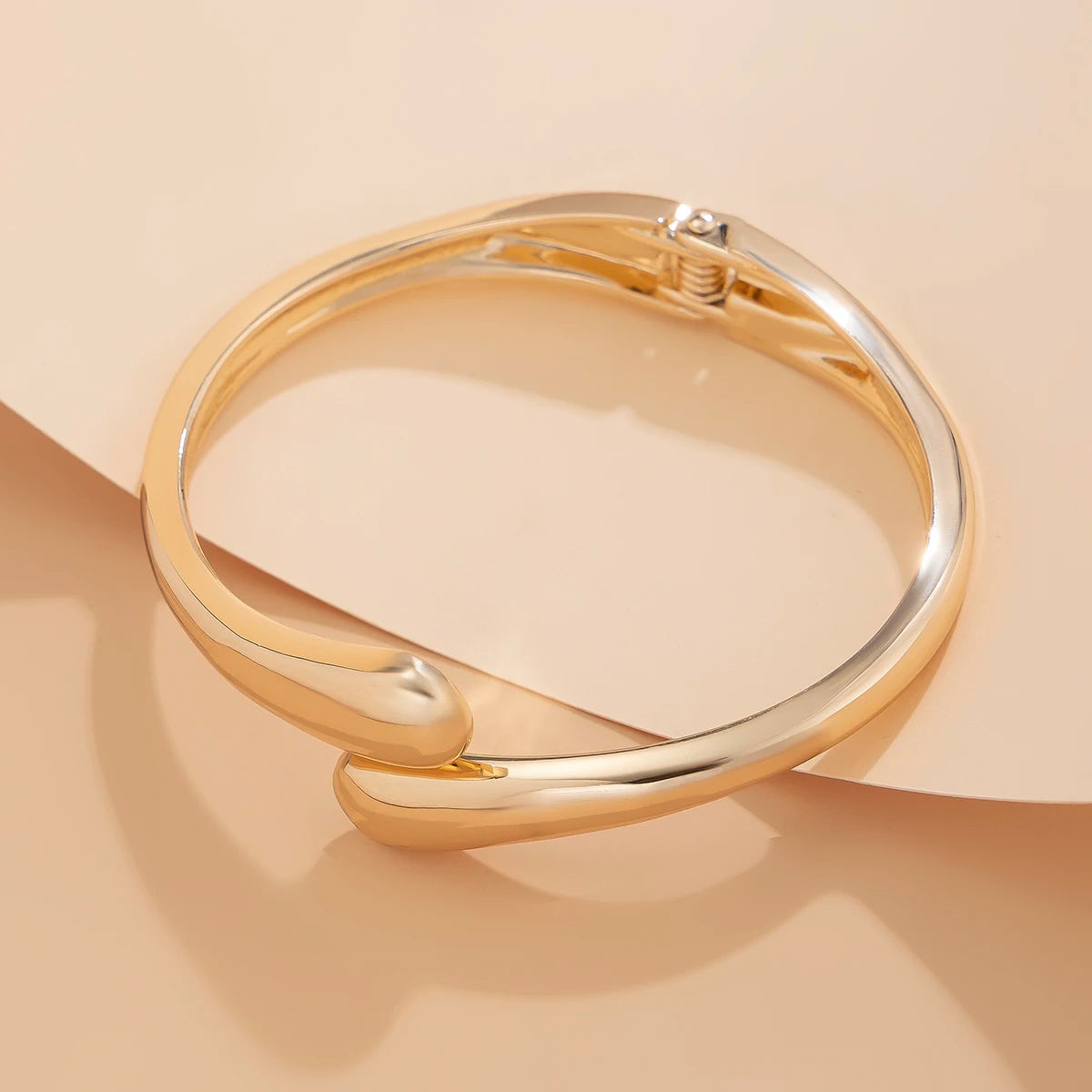 Ingemark 4 Styles Exaggerated Punk Geometric Large Open Spring Bangles Women Chunky Heavy Metal Cuff Bracelet Men Jewelry Gift