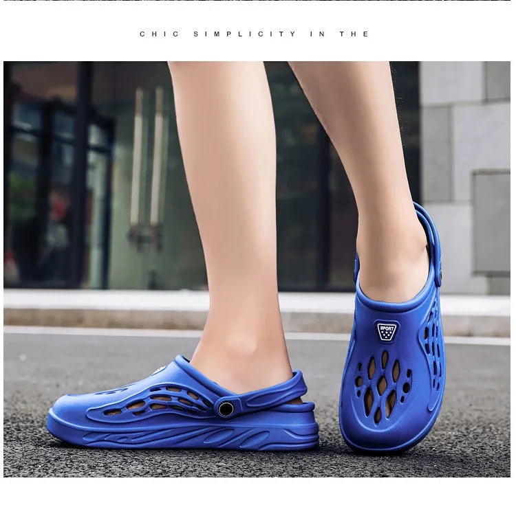 Eyriphy Summer Men Sandals Outdoor Clogs Casual Garden Shoes With Arch Support Kitchen Fishing Non-Slips Shoes Hole EVA Slides