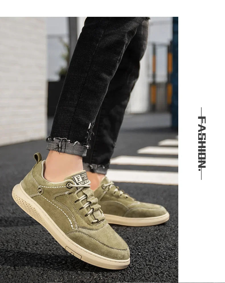 Men Sneakers Shoes Men Shoes fashion Genuine Leather Loafers Breathable Autumn lace up comfortable Mesh Casual Shoes Outdoor