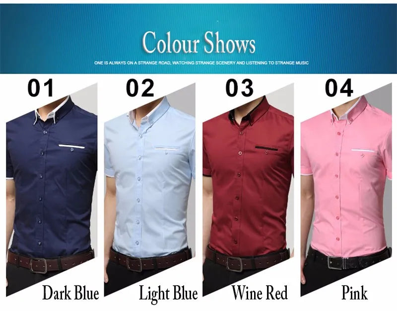 2025 New Arrival Brand Men's Summer Business Shirt Short Sleeves Turn-down Collar Tuxedo Shirt Shirt Men Shirts Big Size 5XL