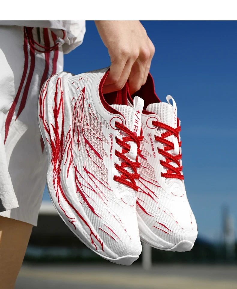 Men Sports Running Shoes Casual Marathon Carbon Plate Breathable Lightweight Women's Fluorescence Athletic Nonskid Sneakers