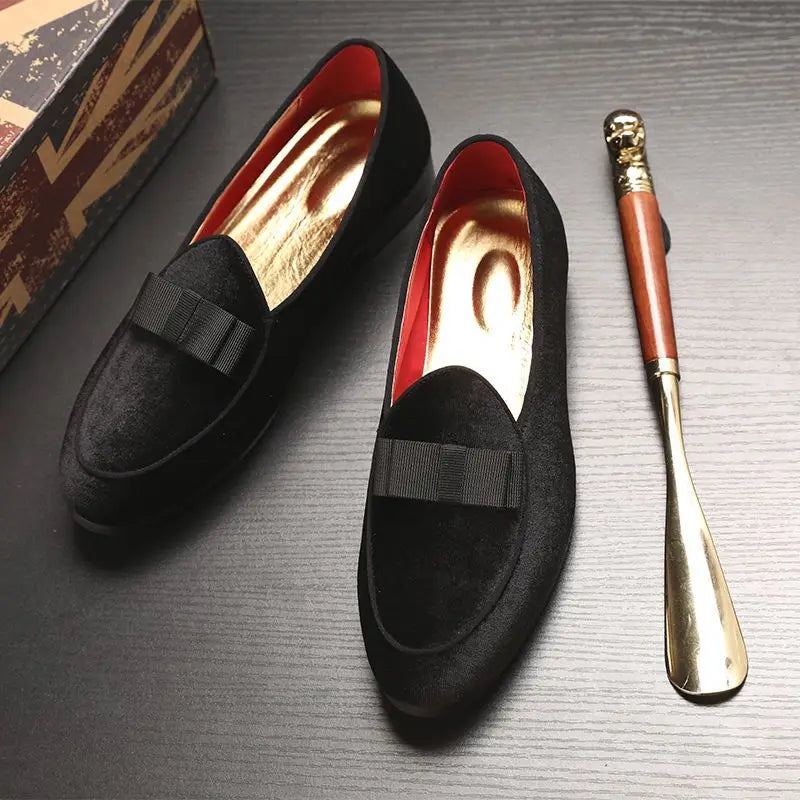 Men's Casual Shoes with Bowknot Mens Driving Moccasins Loafers Men Trendy Party Wedding Flats EUR Sizes 38-48