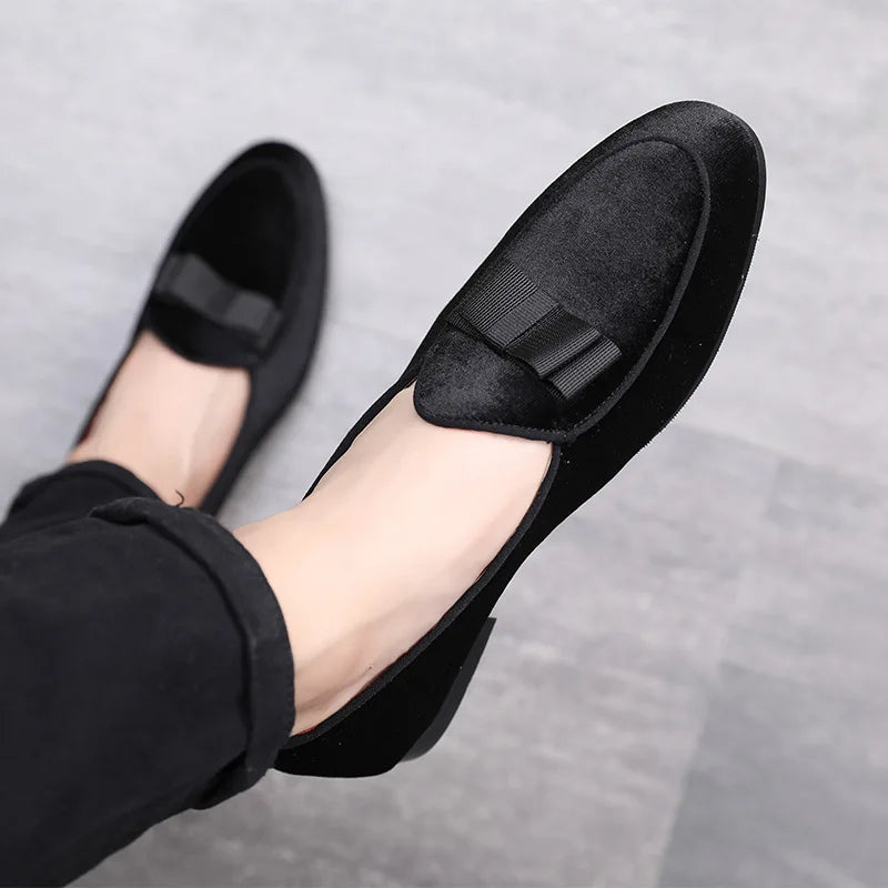 Men's Casual Shoes with Bowknot Mens Driving Moccasins Loafers Men Trendy Party Wedding Flats EUR Sizes 38-48