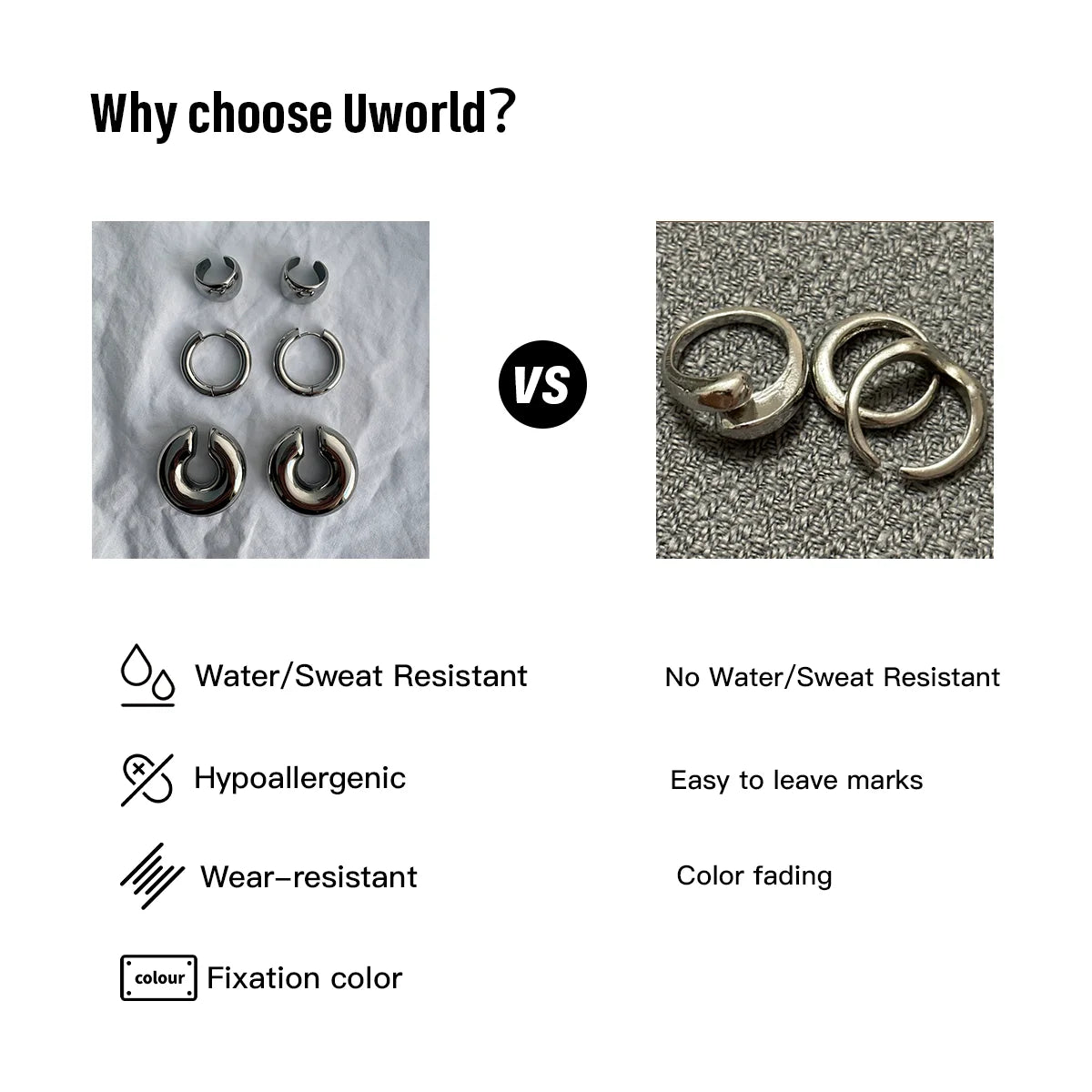 Uworld Fashion Vacation Style 18K Gold Color Plated Stainless Steel Natural Color Stone Pendant Necklace Stackable Double layer