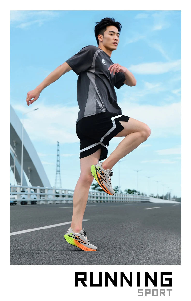 Marathon Sneakers Men's Sports Shoes Women Flat Wear Resistant Sneakers Mesh Breathable Platform Soft Race Running Shoes for Man