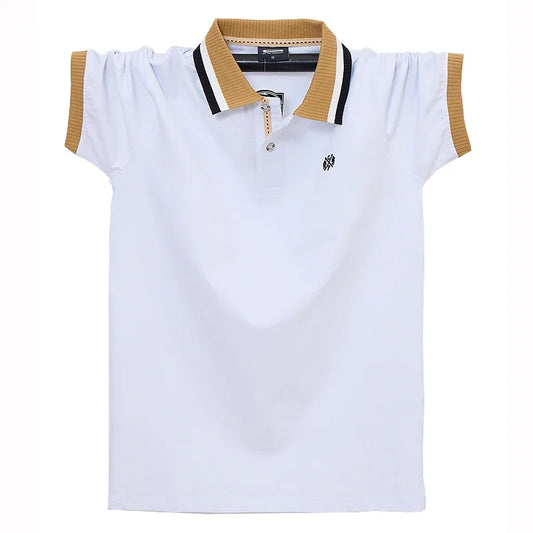 Men's Short-sleeved Tops Summer Casual Polo Shirt Lapel Solid Colour Business Men's Breathable Popular T-shirt Clothing
