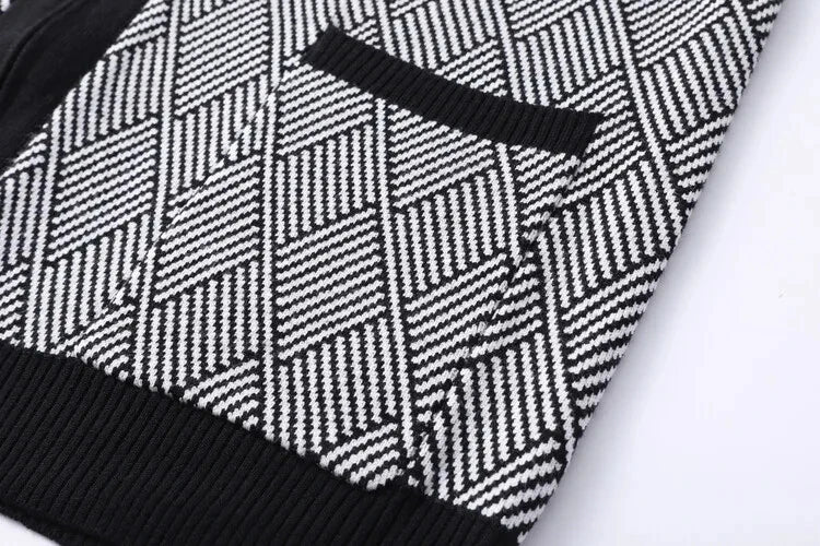 Luxury brand men's V-neck knitted sweater autumn winter new fashion boutique zipper European design high-end shawl casual coat