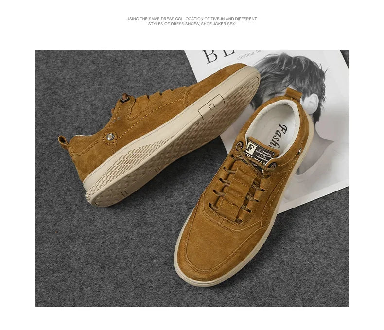 Men Sneakers Shoes Men Shoes fashion Genuine Leather Loafers Breathable Autumn lace up comfortable Mesh Casual Shoes Outdoor