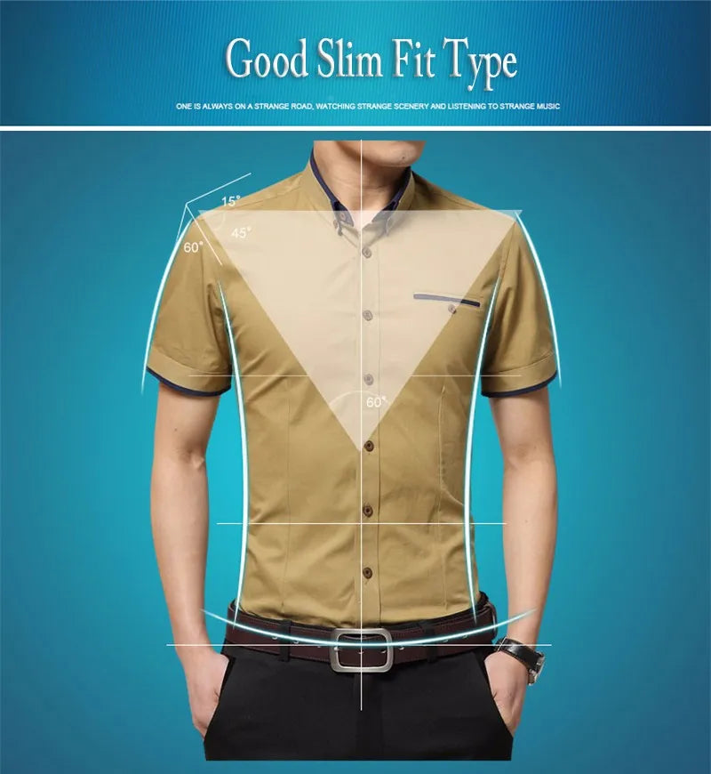 2025 New Arrival Brand Men's Summer Business Shirt Short Sleeves Turn-down Collar Tuxedo Shirt Shirt Men Shirts Big Size 5XL