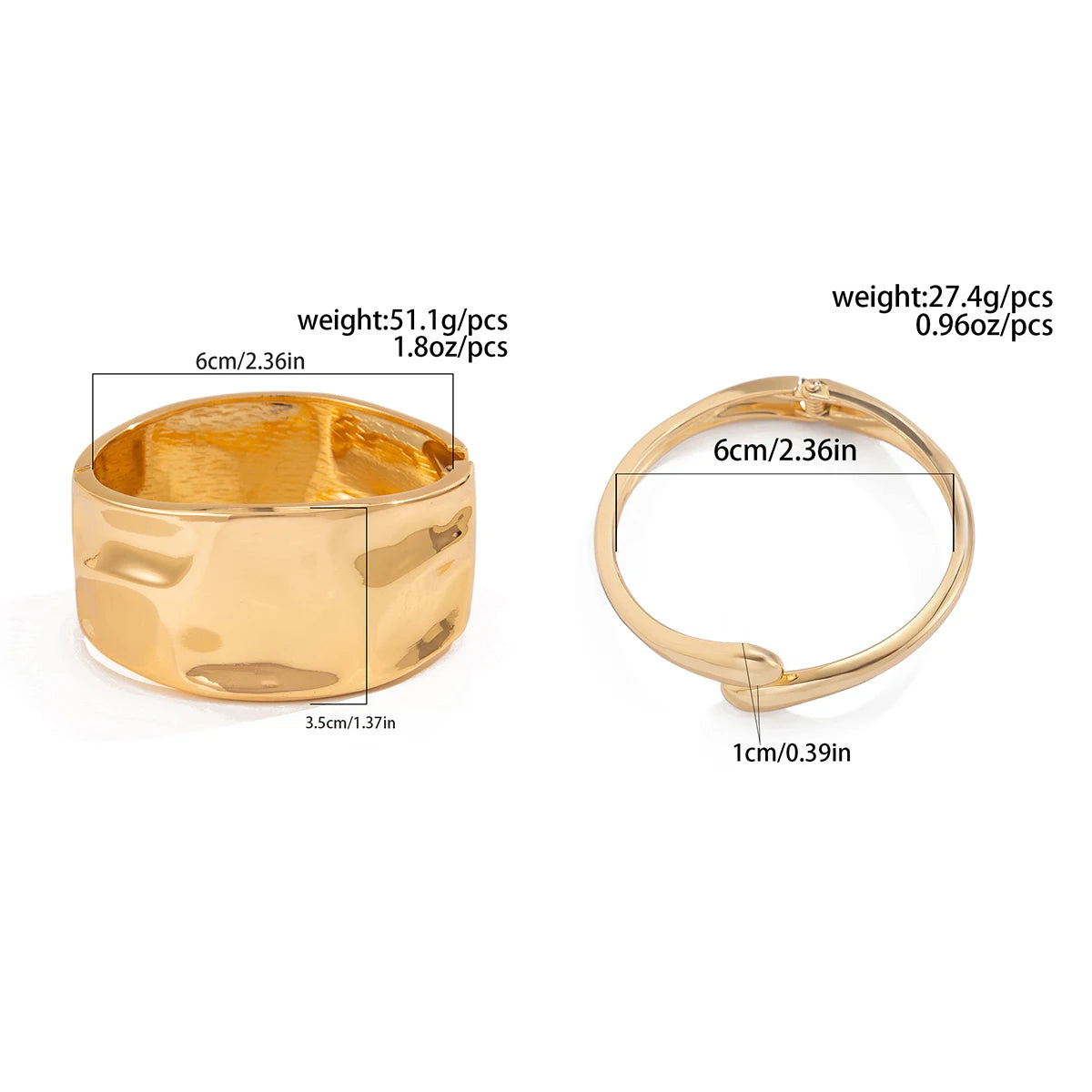 Ingemark 4 Styles Exaggerated Punk Geometric Large Open Spring Bangles Women Chunky Heavy Metal Cuff Bracelet Men Jewelry Gift