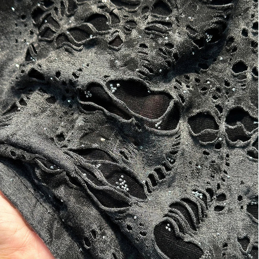 Mens T-Shirts Casual Tie-Dye Ripped T-Shirts Summer Niche Lightweight Unique Versatile Fashion Short Sleeve Tops Men'S Wear 2024