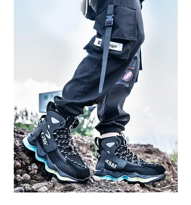 New Design Safety Shoes Men Work Sneaker Steel Toe Shoes Puncture Proof High Top Work Safety Boots Male Lightweight Work Shoes