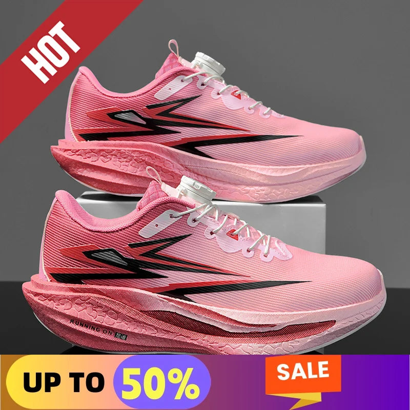 Marathon Sneakers Men's Sports Shoes Women Flat Wear Resistant Sneakers Mesh Breathable Platform Soft Race Running Shoes for Man