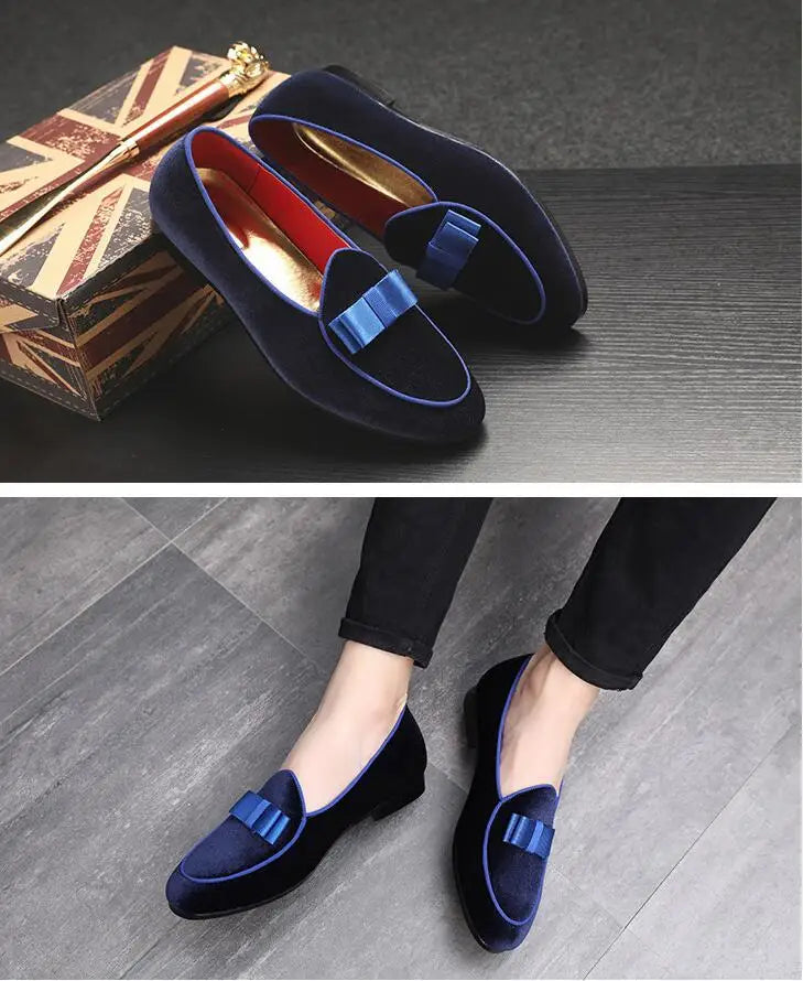 Men's Casual Shoes with Bowknot Mens Driving Moccasins Loafers Men Trendy Party Wedding Flats EUR Sizes 38-48