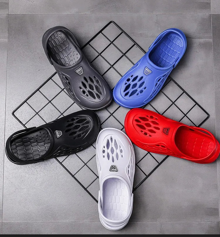 Eyriphy Summer Men Sandals Outdoor Clogs Casual Garden Shoes With Arch Support Kitchen Fishing Non-Slips Shoes Hole EVA Slides