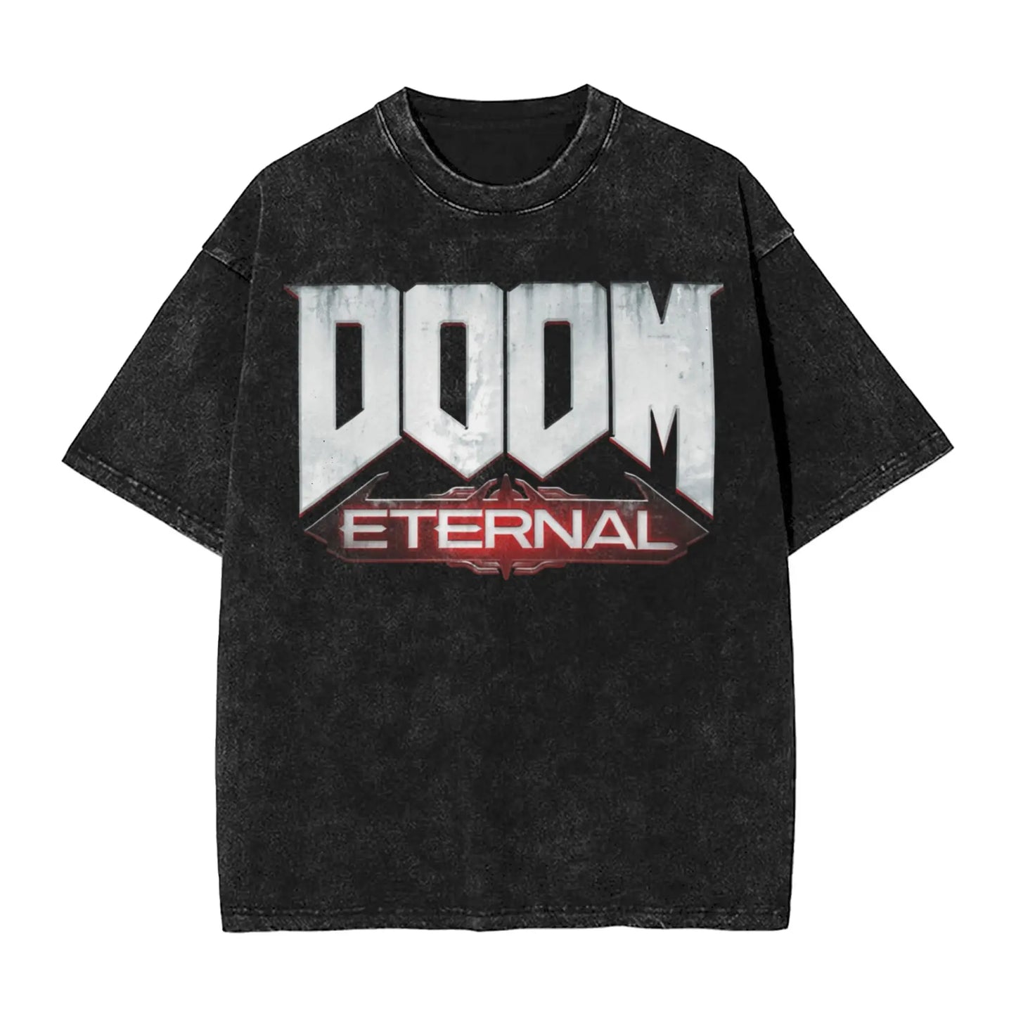 Dark Game Cartoon Fashion Series Washed Printing New Men's T-shirt Fashionable Men's Pattern T-shirt