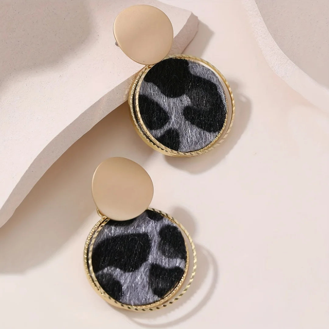 Tassel Disc Pattern Earrings, Symmetrical Pendant Earrings for Women, Creative, Individual and Geometric Temperament