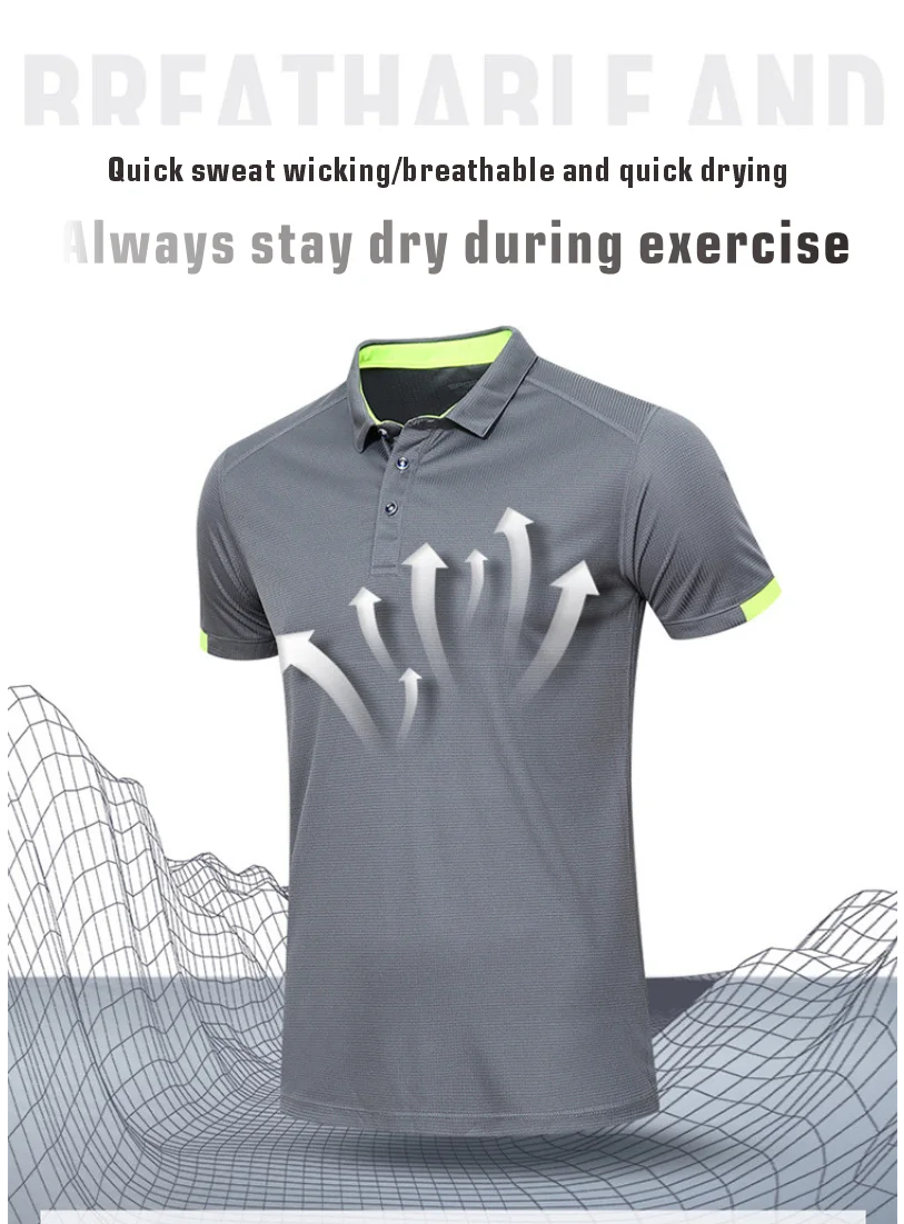 Summer Men Polo Short Sleeve New Clothing Quick Drying During Exercise Casual Fashion Men Tops Business Thin Menswear